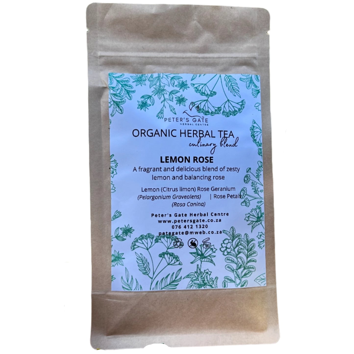 Organic Culinary Lemon Rose Tea a fragrant & delicious blend of zesty lemon and balancing rose