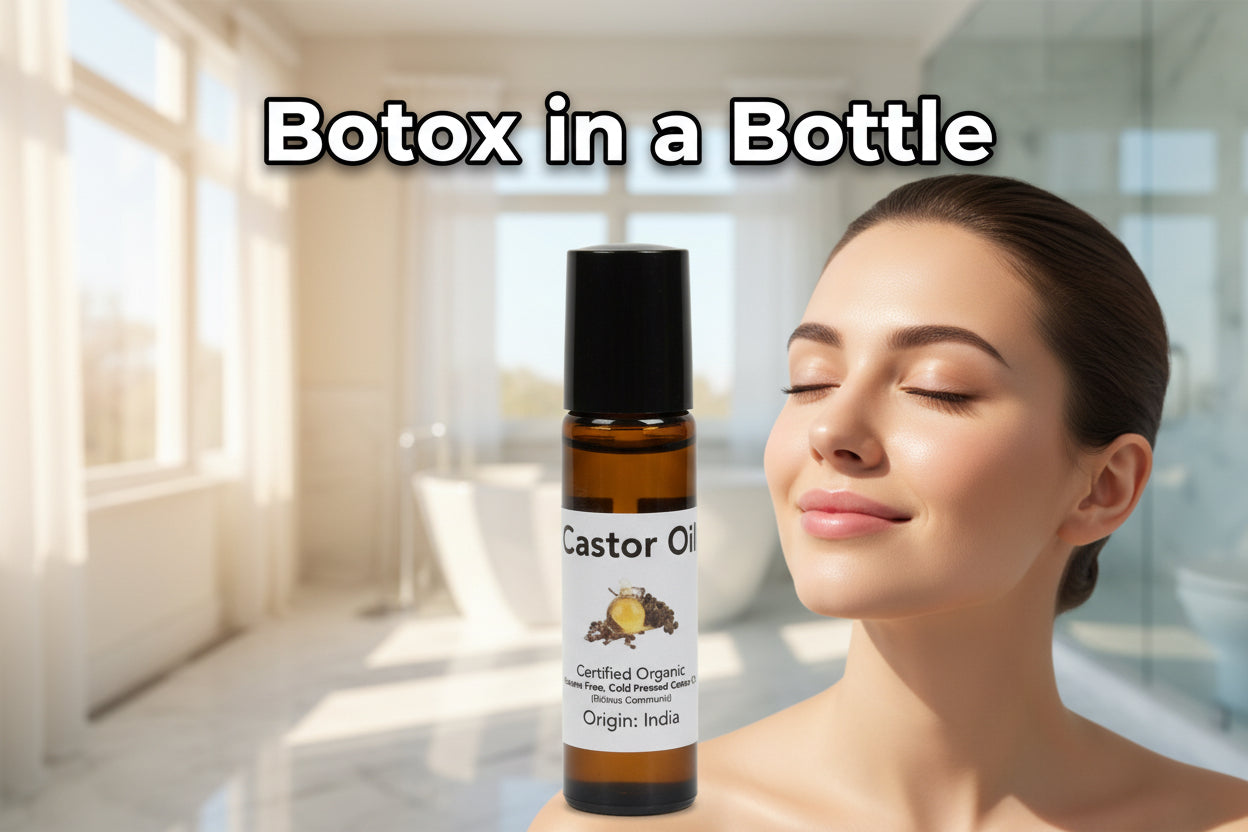 Bottle of organic castor oil