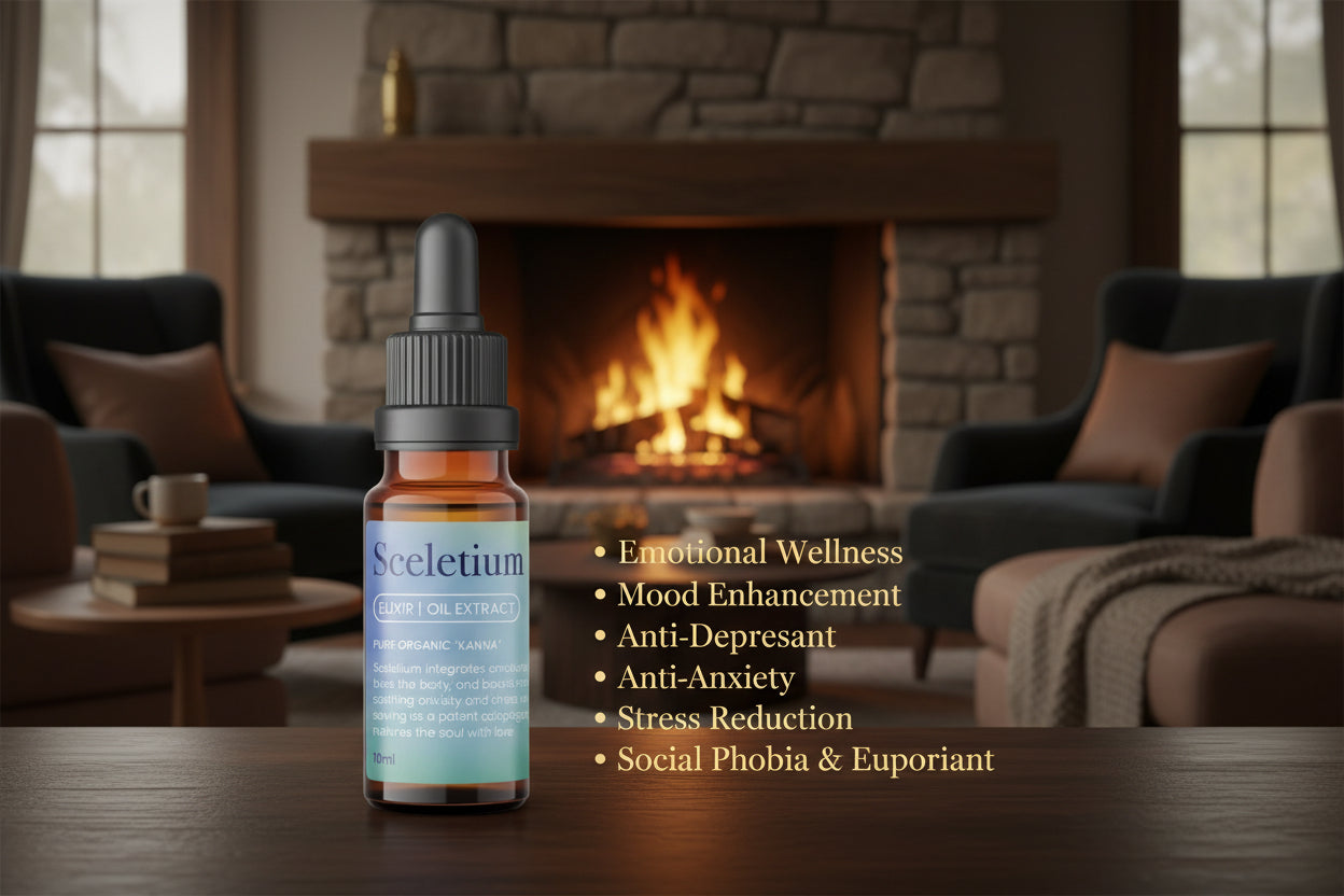 Sceletium oil extract bottle with dropper