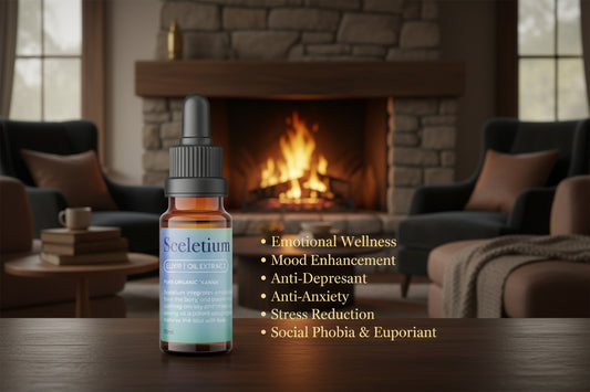 Sceletium oil extract bottle with dropper